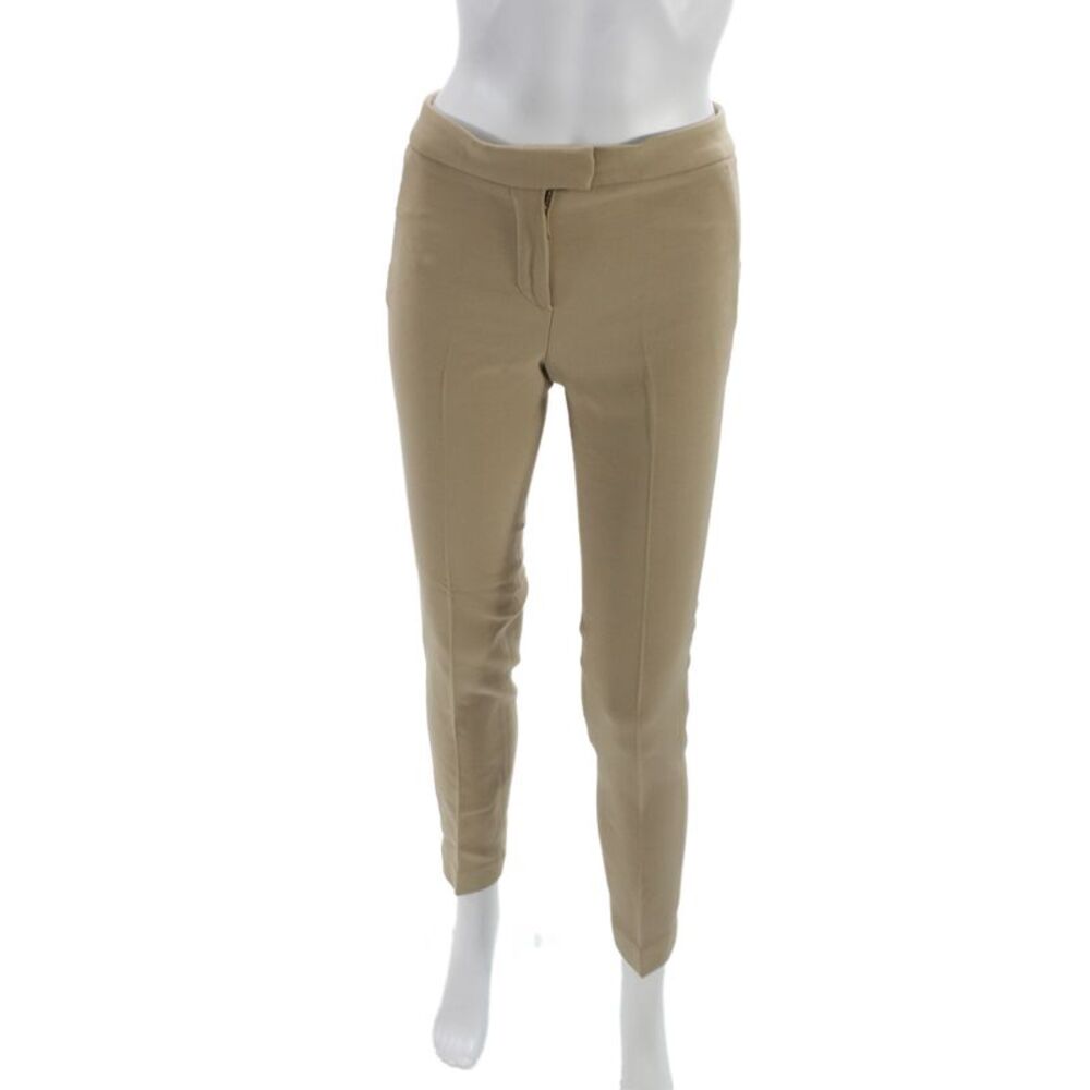 Fendi Womens Beige Capri Pants Cotton Blend Button Size 38